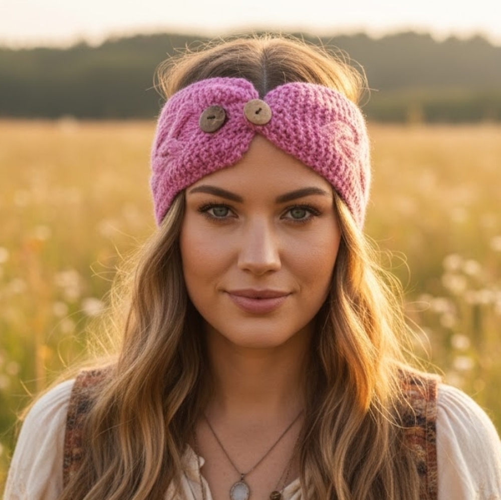Ark Imports Pink Wool Winter Headband O/S